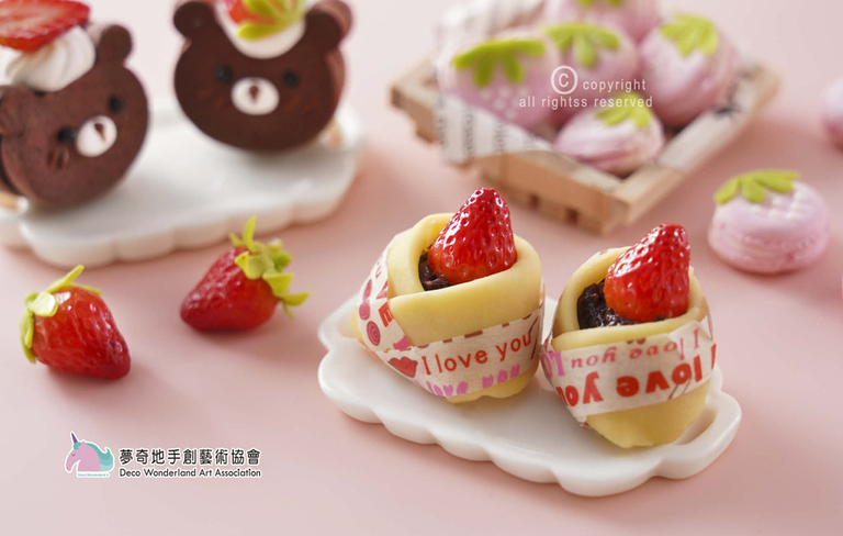 草莓,日式,甜點屋,黏土