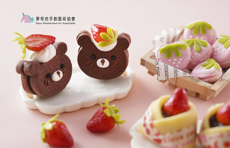 草莓,日式,甜點屋,黏土